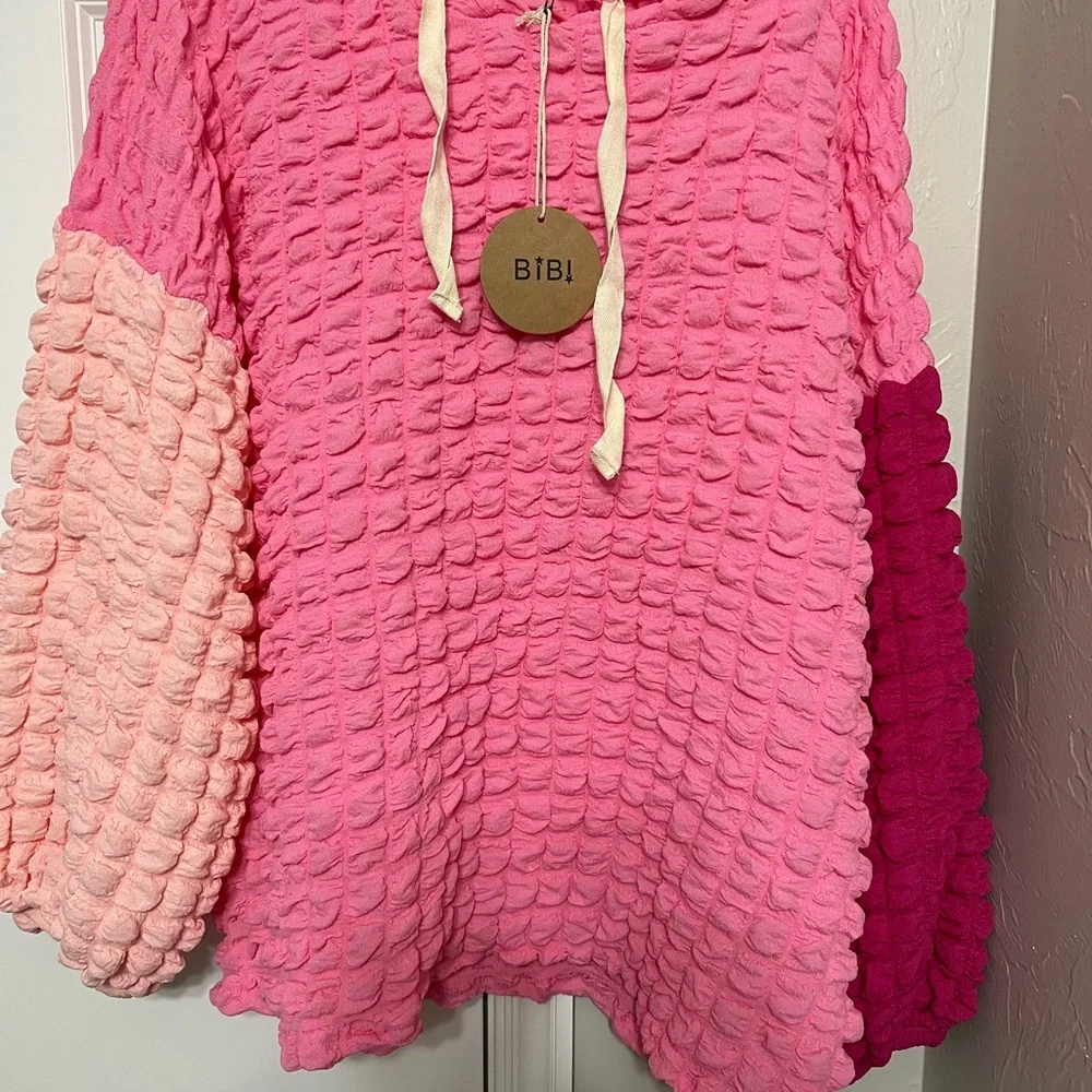 BiBi Colorful Bubble Woven Textured Hoodie - Picture 5 of 7